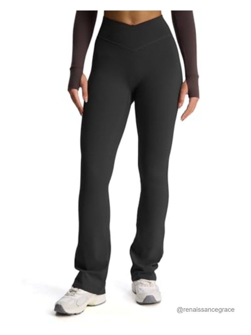 Flare Leggings High Rise Crosswaist Yoga Workout Nylon Spandex